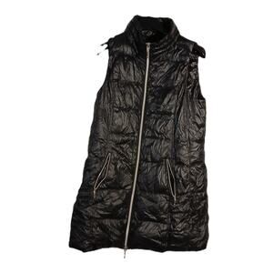 Anorak Long Nylon Down Vest/Puffer Style/Shiny Black/Style # 50171CAZ/Size**